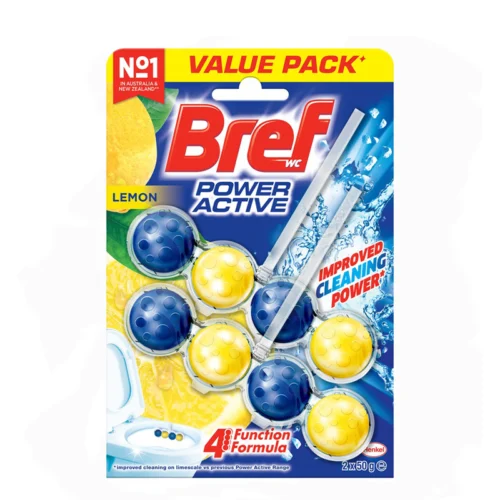 خوشبوکننده توالت فرنگی برف مدل Lemon بسته 8 عددی Bref Wc Power Activ Pendant Balls Lemon 8pcs