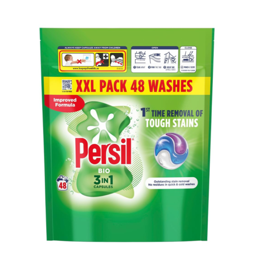 کپسول مایع ماشین لباسشویی پرسیل مدل Bio 3in1 بسته 48 عددی Persil Bio 3 in 1 Washing Capsules 48 Washes