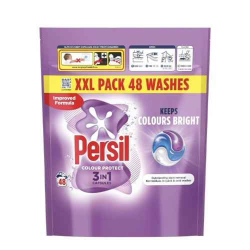 کپسول مایع ماشین لباسشویی پرسیل مدل Colour Protect 3in1 بسته 48 عددی Persil Colour Protect 3 In 1 Laundry Capsules 48 Washes