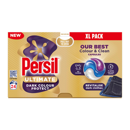 کپسول مایع لباسشویی پرسیل مدل Ultimate Dark Colour Protect بسته 24 عددی Persil Ultimate Washing Capsules Dark Colour Protect 24 Washes