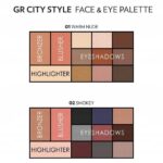 پالت سایه برنزر و هایلایتر گلدن رز مدل City Style رنگ Warm Nude Golden Rose City Style Face and Eye Palette - Warm Nude