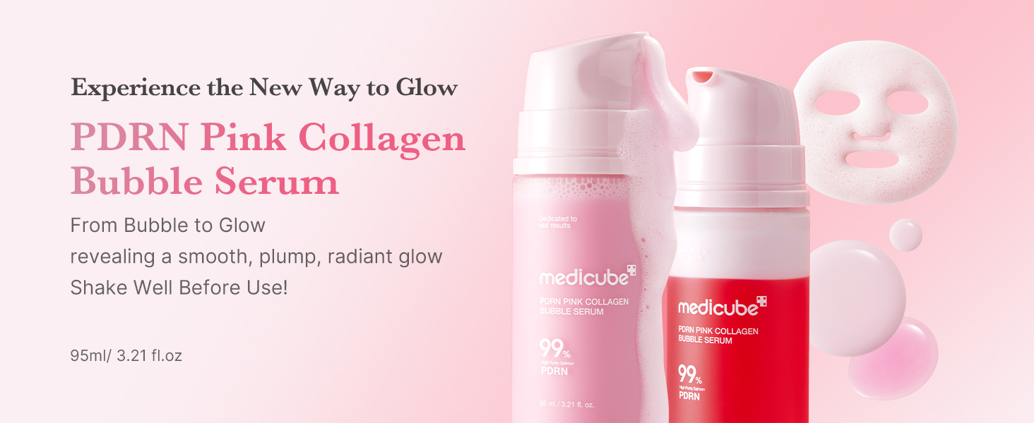 سرم حبابی PDRN و کلاژن صورتی مدی کیوب و آبرسان و سفتکننده پوست حجم 95 میلیلیتر
medicube PDRN PINK COLLAGEN BUBBLE SERUM 95ml