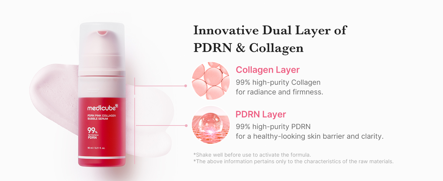 سرم حبابی PDRN و کلاژن صورتی مدی کیوب و آبرسان و سفتکننده پوست حجم 95 میلیلیتر
medicube PDRN PINK COLLAGEN BUBBLE SERUM 95ml